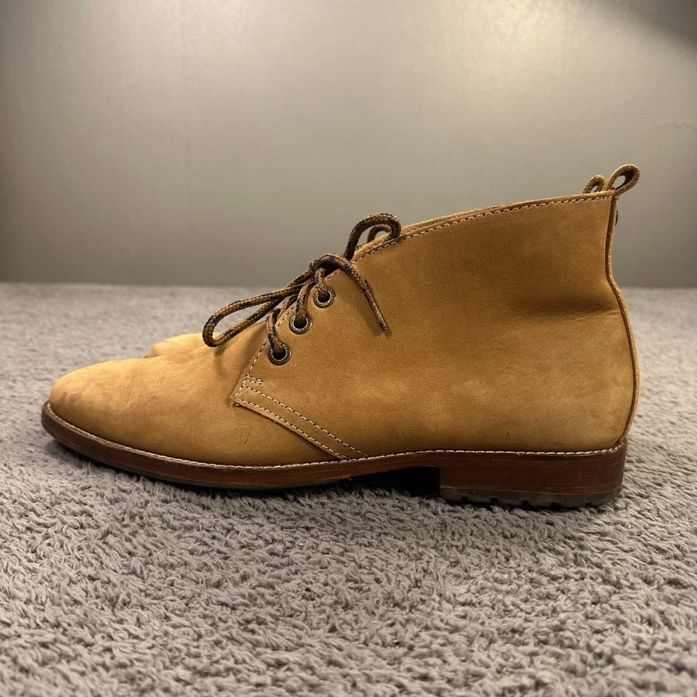 JL Powell Chukka Boots Mens 10 Tan Nubuck Leather Luxury Old Money Minimal 16076